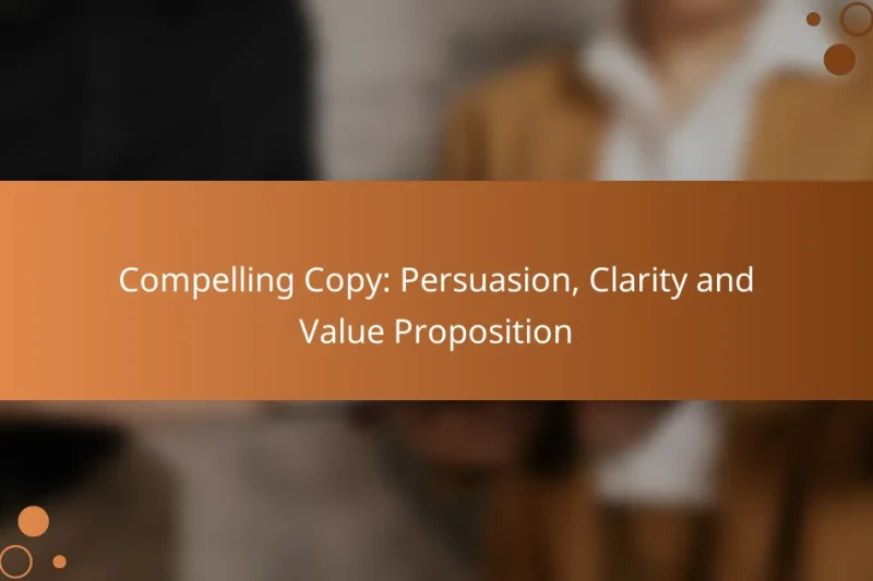 Compelling Copy: Persuasion, Clarity and Value Proposition