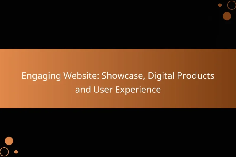 Engaging Website: Showcase, Digital Products and User Experience