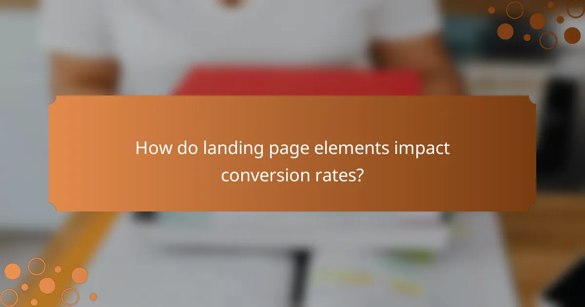 How do landing page elements impact conversion rates?