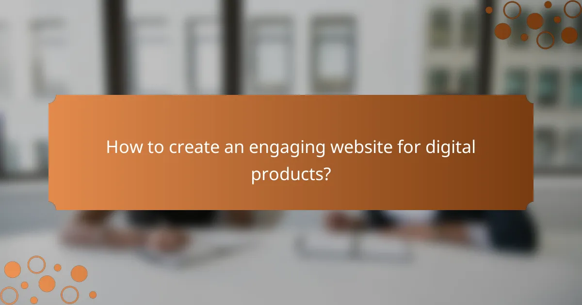 How to create an engaging website for digital products?