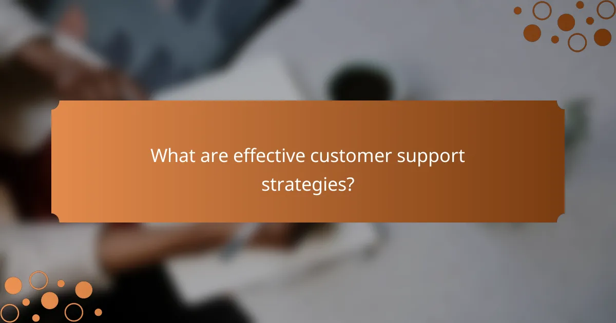 What are effective customer support strategies?
