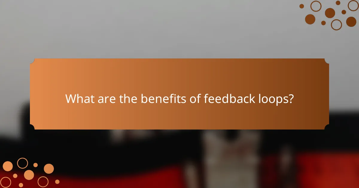 What are the benefits of feedback loops?