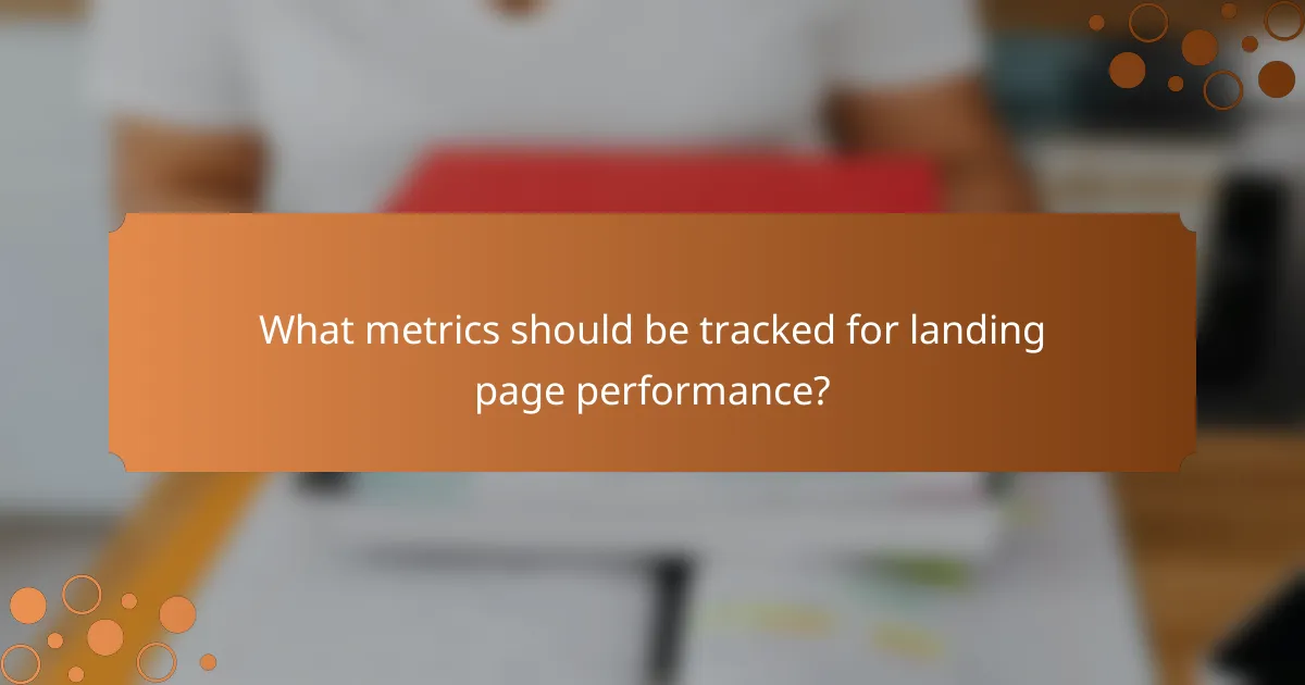 What metrics should be tracked for landing page performance?